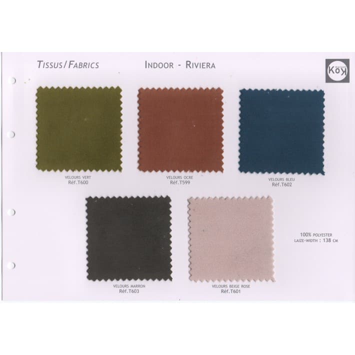 Echantillons pour tissu gamme Riviera
