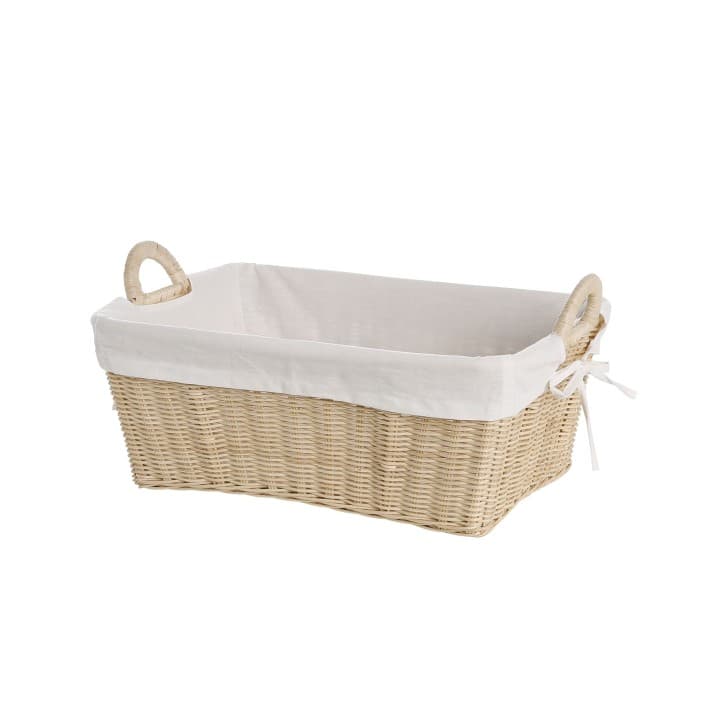 Manne à linge en rotin naturel - Set de 2 paniers rectangulaire - Moyen modèle
