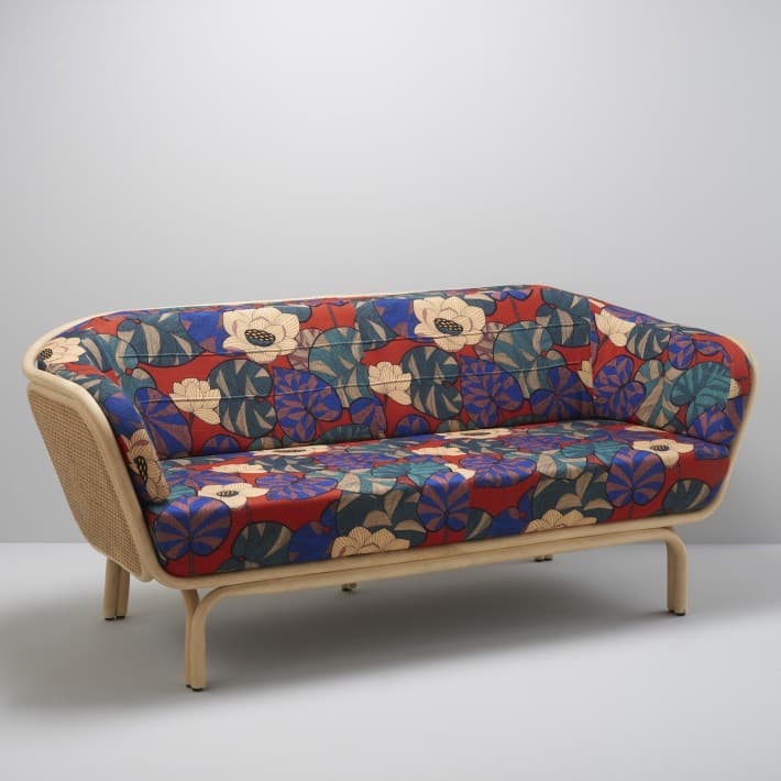 canapé en rotin BÔA choix de plusieurs tissus - Idris