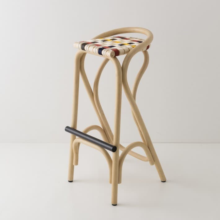 Tabouret de bar en rotin VIRAGE - 4 couleurs