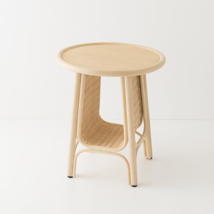 Table basse en rotin CORRIDOR petit modèle diamètre 50 cm