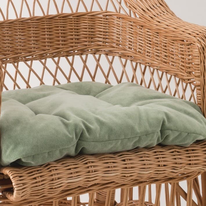 Coussin MM en velours uni pour fauteuils en osier - menthe