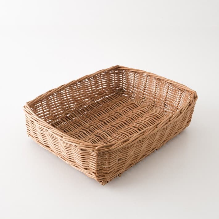 Panier banneton rectangulaire en osier- plateau en osier - L