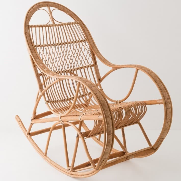 Rocking chair en osier sans coussin - fauteuil basculant osier