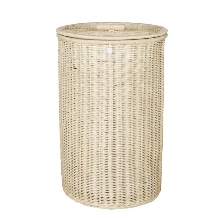 Paniers à linge ronds en rotin naturel - Grand modèle
