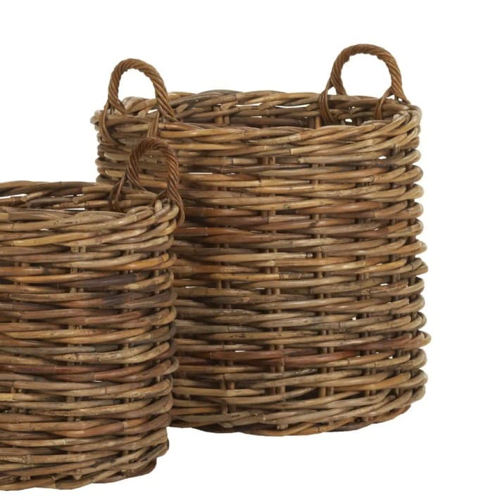 Jardinières rondes en rotin épais Maxi Weave - Grand modèle