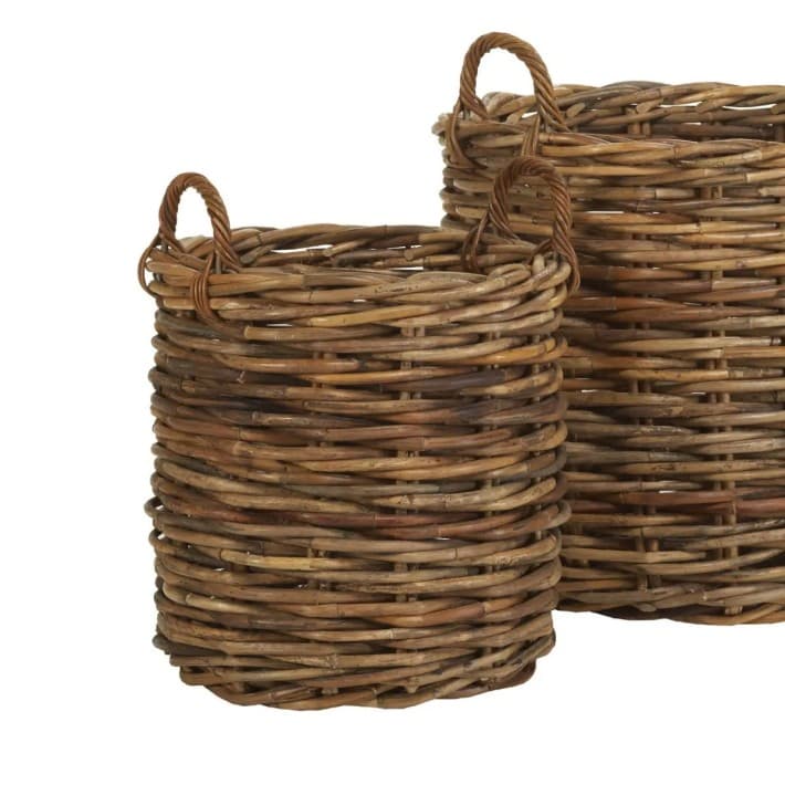 Jardinières rondes en rotin épais Maxi Weave - Moyen modèle