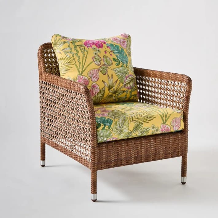 Fauteuil de jardin ANTIBES résine latérite - T045 bouquet yellow