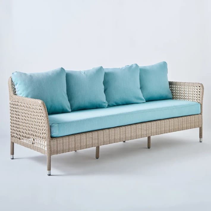 Canapé 3 places de jardin ANTIBES résine récif - T040 aqua