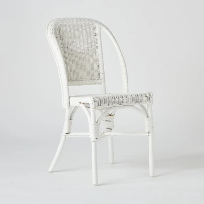 Chaise rotin tressé laqué blanc Primavera