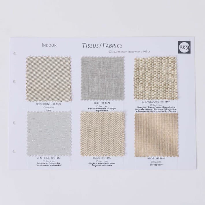 Échantillons de tissus de base – Texture et couleurs | KOK MAISON