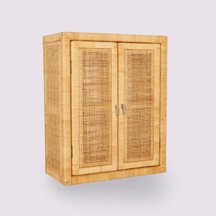 Armoire rotin cannage ajouré Saïgon- mobilier en rotin Kok