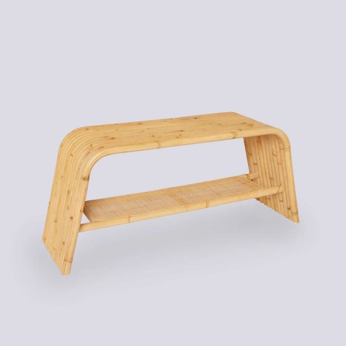 Banc siège d'appoint en rotin naturel - rotin Riviera