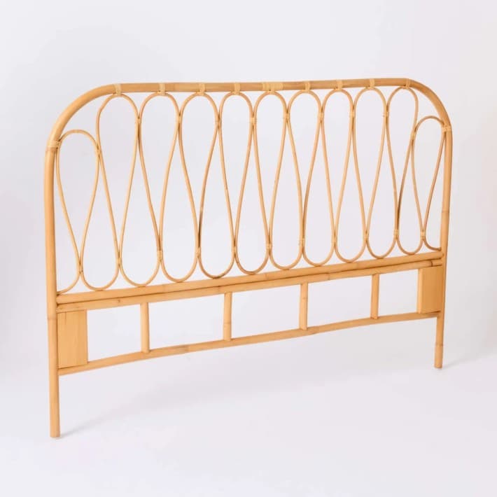 Tête de lit rotin vintage Volutes