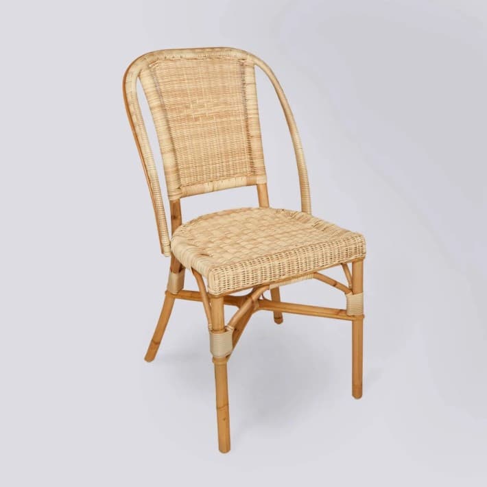 Chaise rotin naturel et tissage résine Guinguette