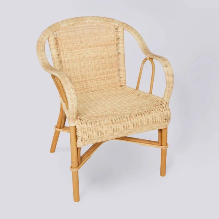 Fauteuil Guinguette en rotin et résine bas dossier