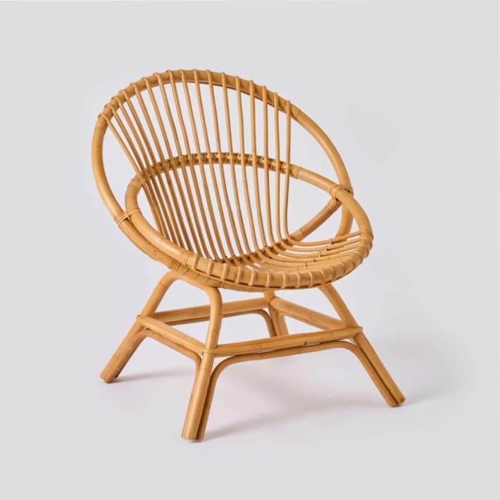 Fauteuil rotin coquille Brigitte - fauteuil vintage en canne