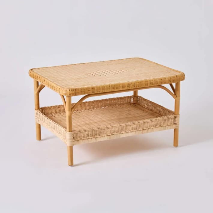 Table basse en rotin Nantucket rectangulaire - naturel