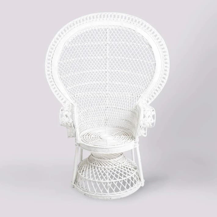 Fauteuil Emmanuelle en rotin laqué - blanc