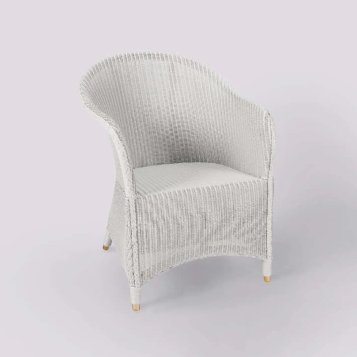 Fauteuil Lloyd Loom Sidonie laqué - nuage