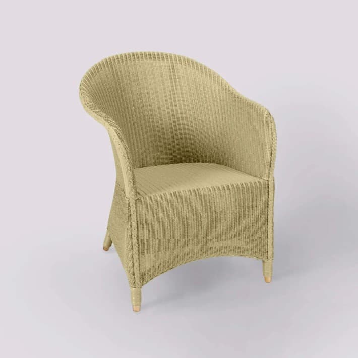 Fauteuil Lloyd Loom Sidonie laqué - jaune passé