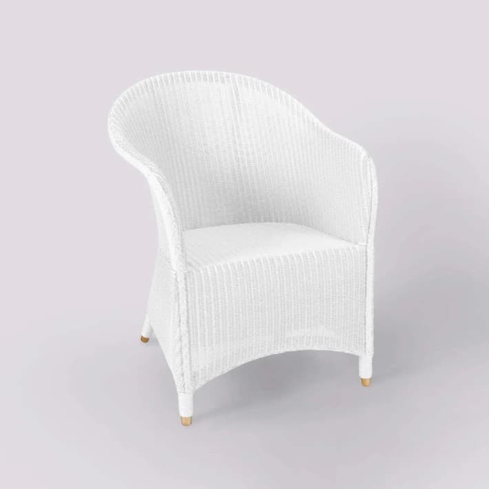 Fauteuil Lloyd Loom Sidonie laqué - blanc
