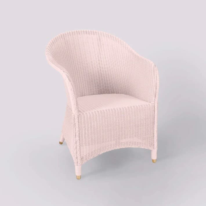 Fauteuil Lloyd Loom Sidonie laqué - rose tendre