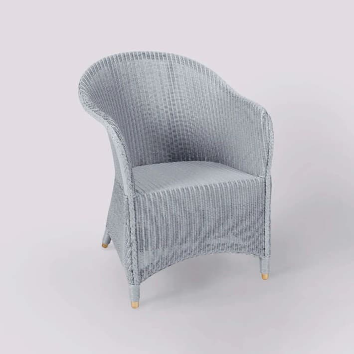 Fauteuil Lloyd Loom Sidonie laqué - bleu gris