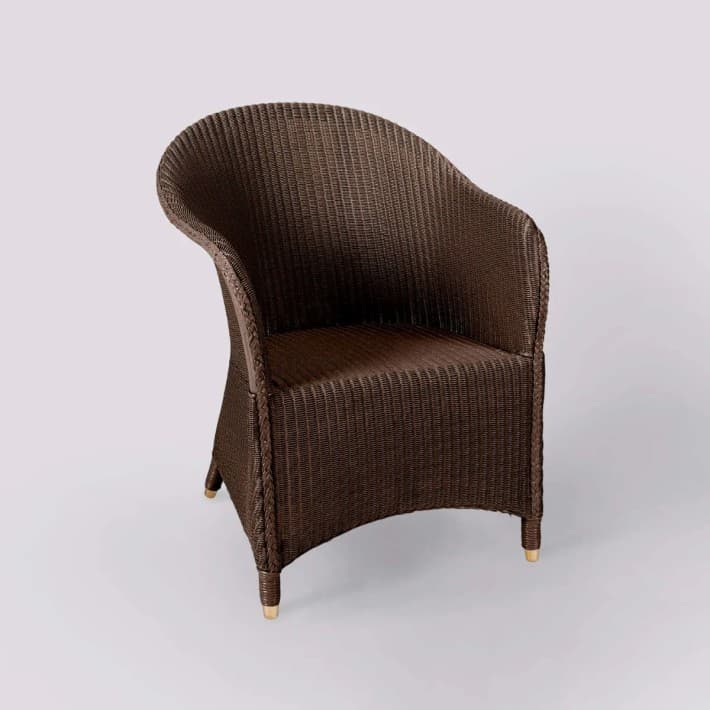 Fauteuil Lloyd Loom Sidonie laqué - chocolat