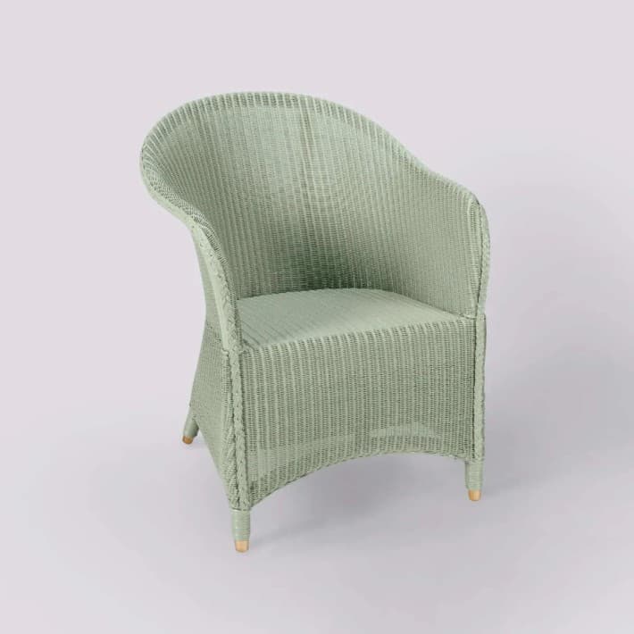 Fauteuil Lloyd Loom Sidonie laqué - pistache