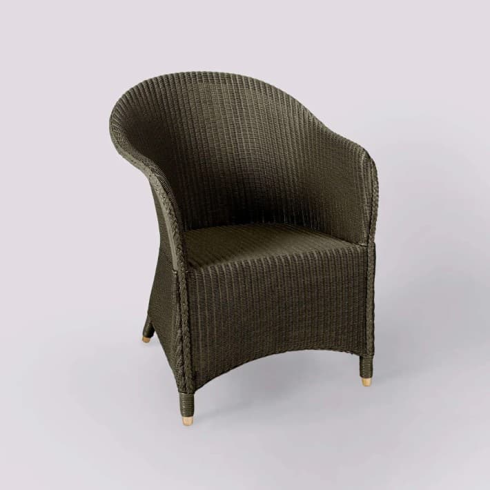 Fauteuil Lloyd Loom Sidonie laqué - vert bronze