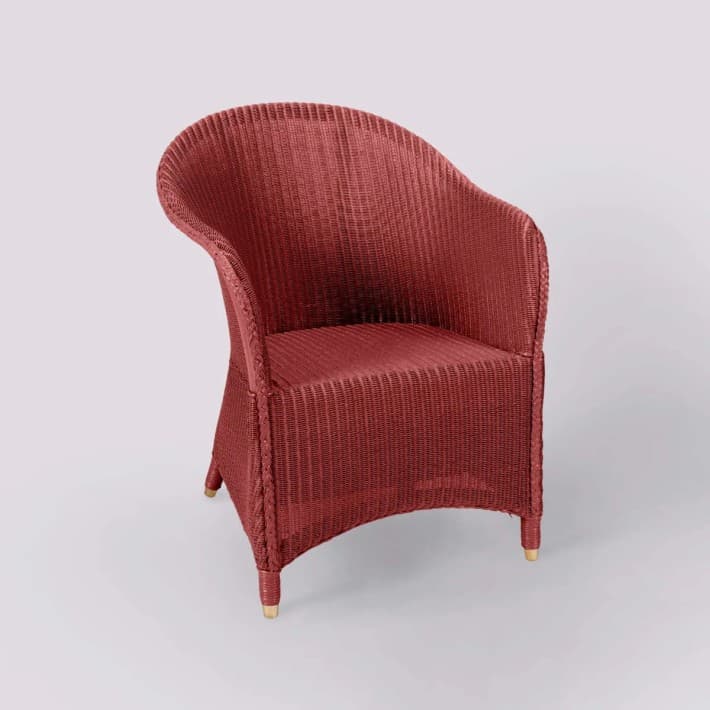 Fauteuil Lloyd Loom Sidonie laqué - rouge rubis