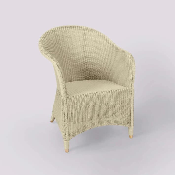 Fauteuil Lloyd Loom Sidonie laqué - mastic