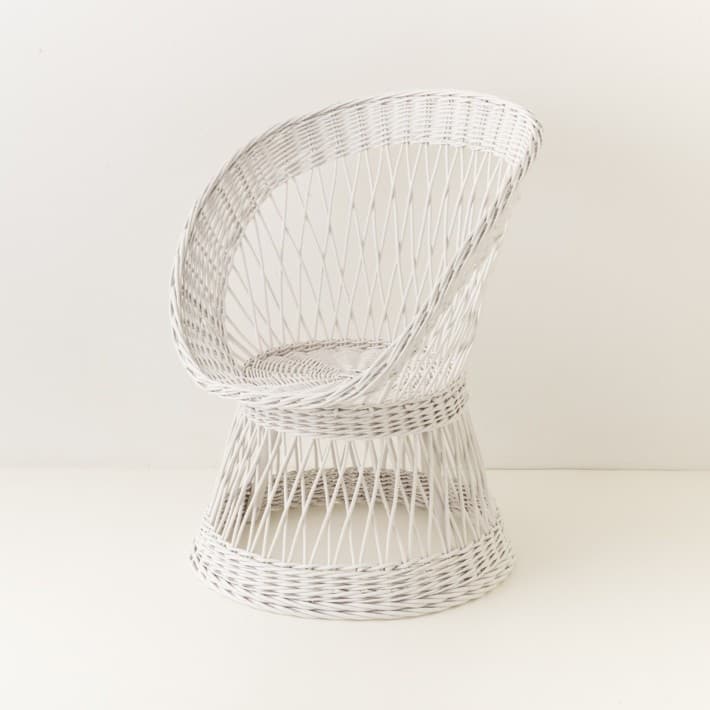 Fauteuil en osier laqué Franz - blanc