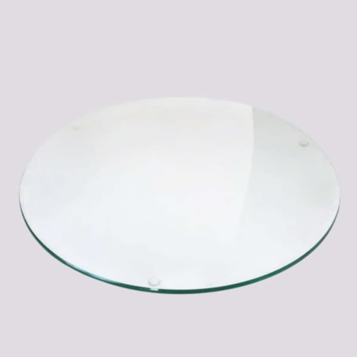 Plateau en verre clair de diamètre 130 cm