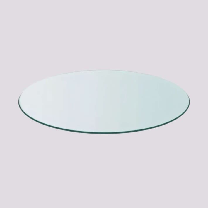 Plateau de verre pour table 80 cm en osier