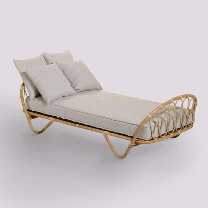 Lit rotin 90x190 Corbeille avec son sommier