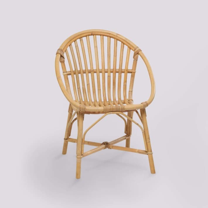 Fauteuil en rotin naturel coquille vintage Bruno