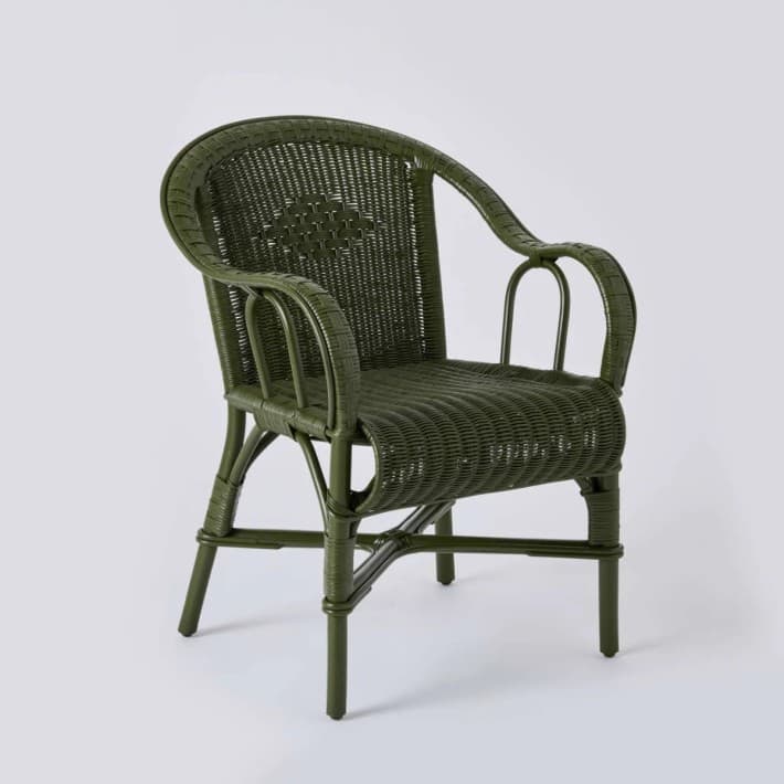Fauteuil Primavera en rotin laqué couleur - Vert bronze