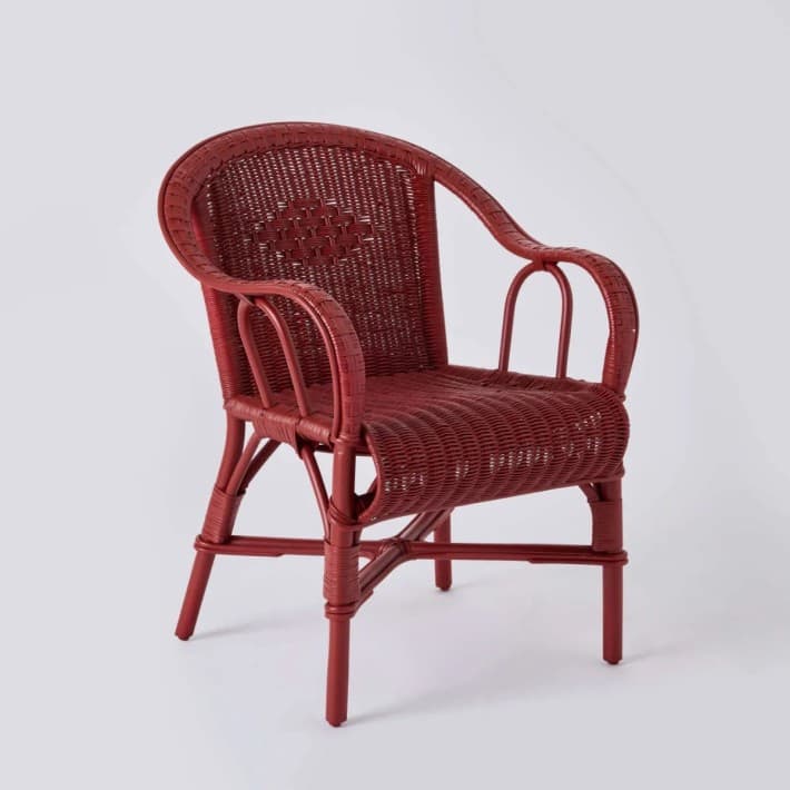Fauteuil Primavera en rotin laqué couleur - Rouge rubis