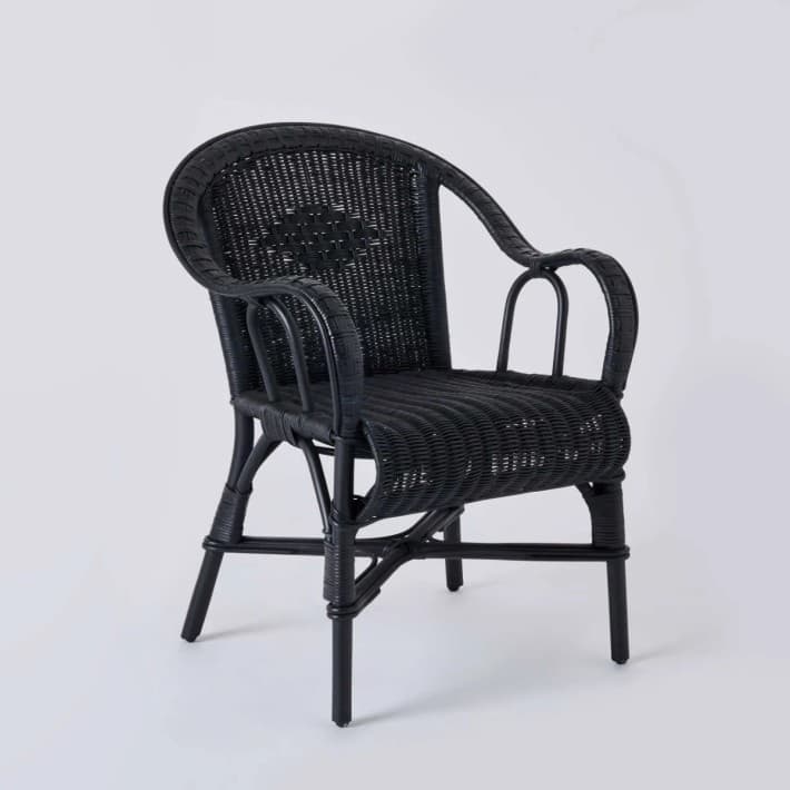 Fauteuil Primavera en rotin laqué couleur - Noir