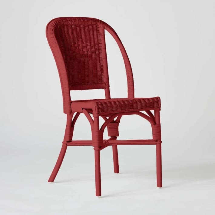 Chaise rotin tressé laqué couleur Primavera - Rouge rubis