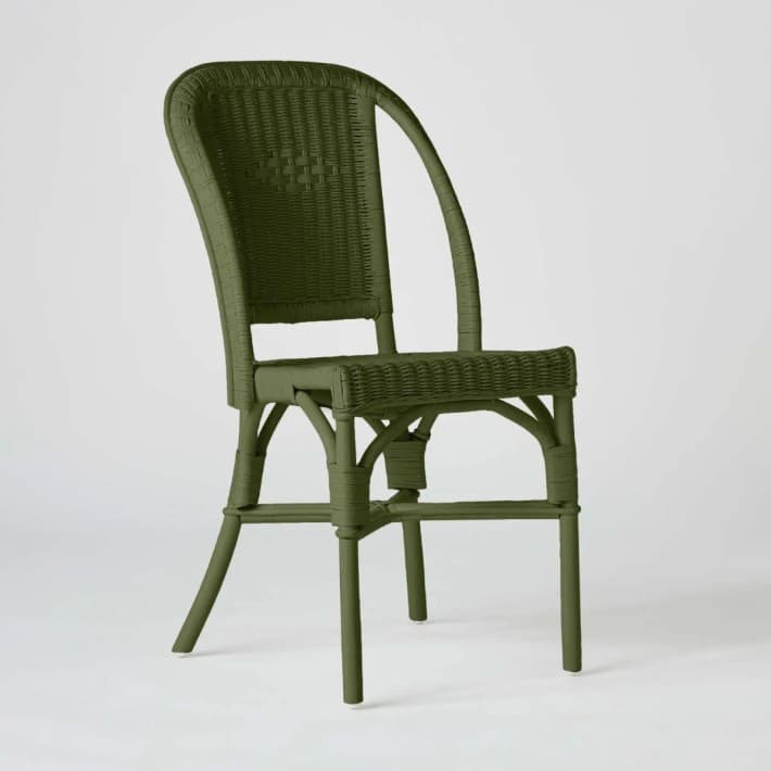 Chaise rotin tressé laqué couleur Primavera - Vert bronze