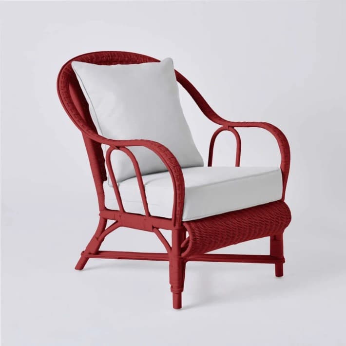 Fauteuil en rotin laqué couleur Primavera - Rouge rubis