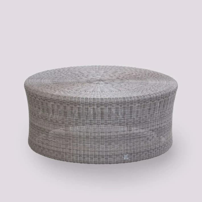 Table basse de jardin ronde en résine galet Biblos diamètre 80 - sans verre