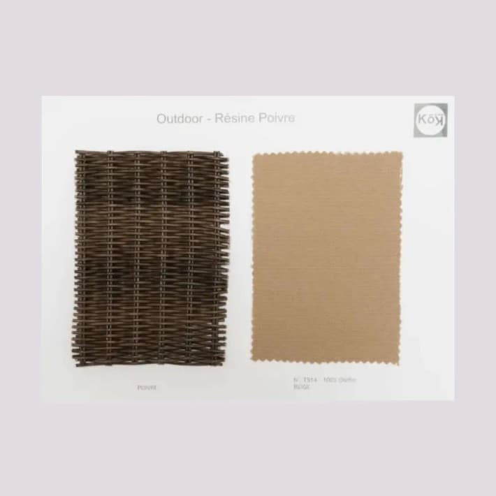 Echantillons pour mobilier de jardin en résine fine Poivre