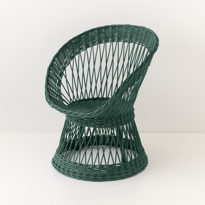 Fauteuil en osier laqué Franz - sapin