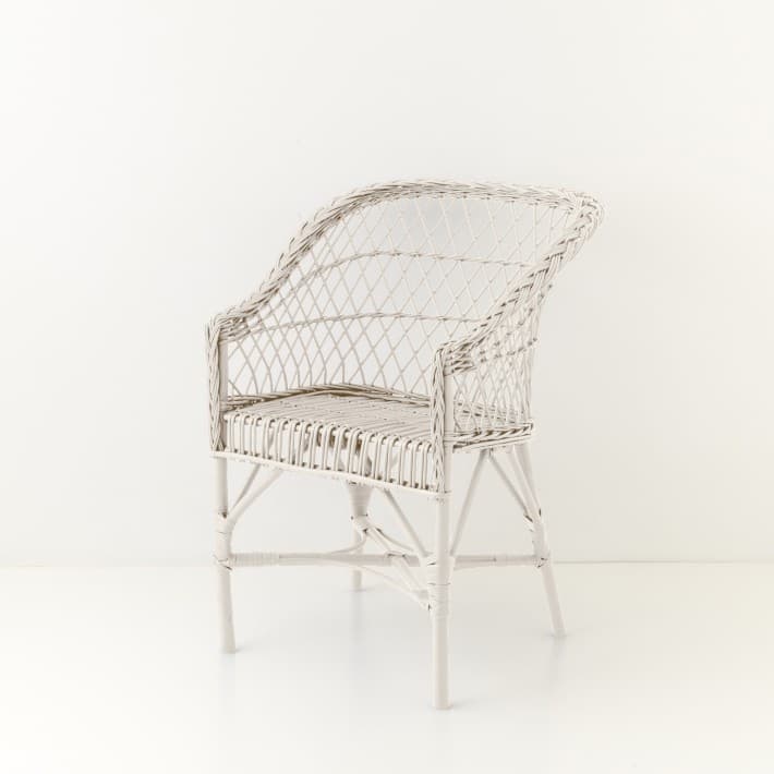 Fauteuil en osier laqué Antonin - blanc