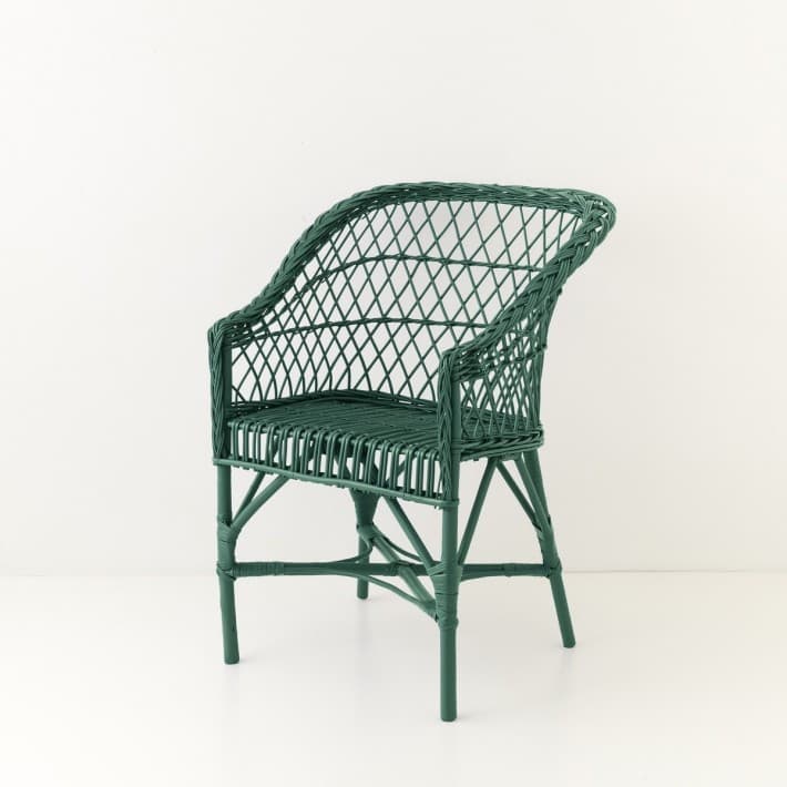 Fauteuil en osier laqué Antonin - sapin