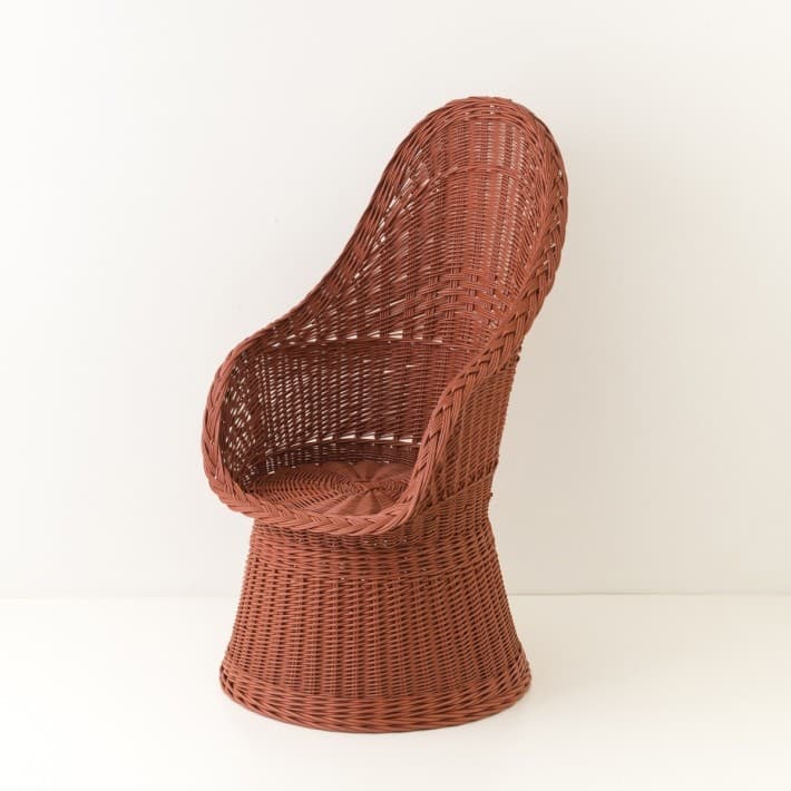Fauteuil en osier plein laqué Firmin - brique